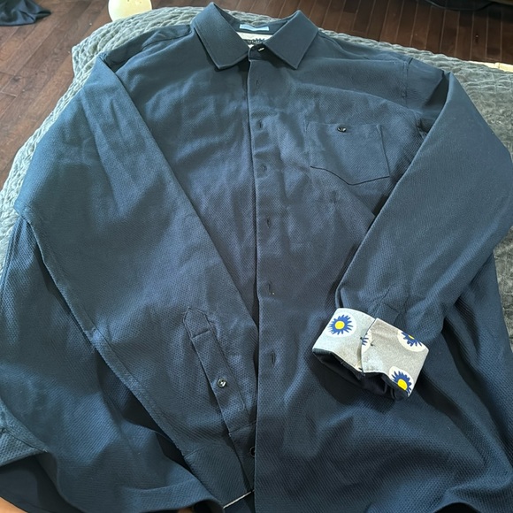 Ted Baker London Men’s Cotton Blend Long Sleeve Flip Cuff Button Down Shirt - Picture 1 of 9